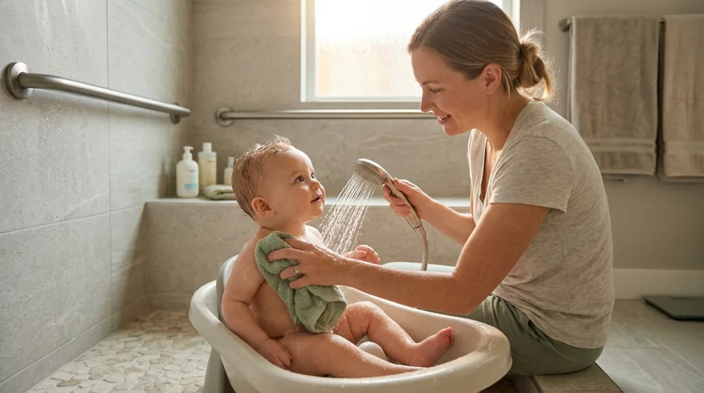 découvrez nos conseils pratiques pour laver bébé en toute sécurité dans une douche italienne, assurant confort et protection à chaque étape.